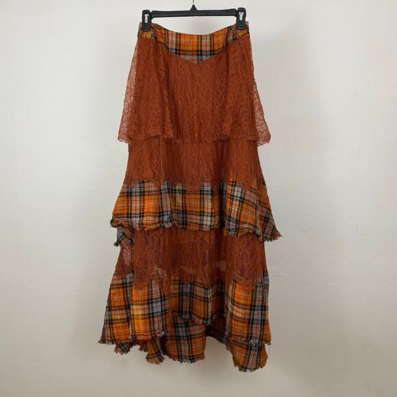 Free People Dresses & Skirts - Free People County Fair Lace Maxi Skirt - Brown Combo - Size 6